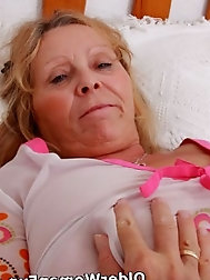 67 year aged and british gilf Isabel gets finger fucked
