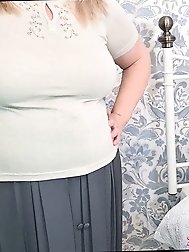 Saggy Tits Grandma exposes her hairy cunt for you to masturbate